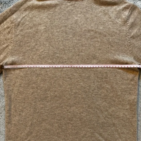 Bleu Gray Merino Wool (70%) & Cashmere (30%) Turtleneck Sweater - Camel Tan - M - Picture 6 of 10